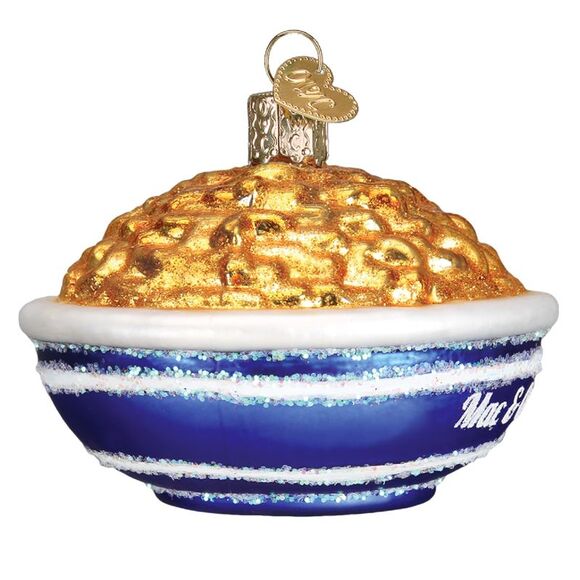 Old World Christmas Bowl of Mac and Cheese Holiday Ornament Glass - Picture 3 of 7